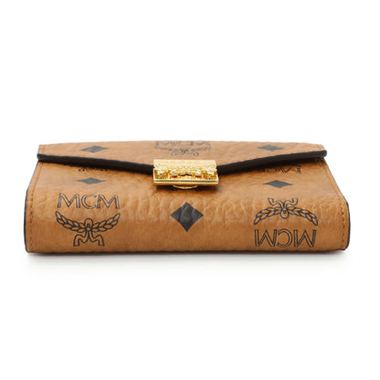 Exclusive MCM Cognac Visetos Tracy Wallet — Back View