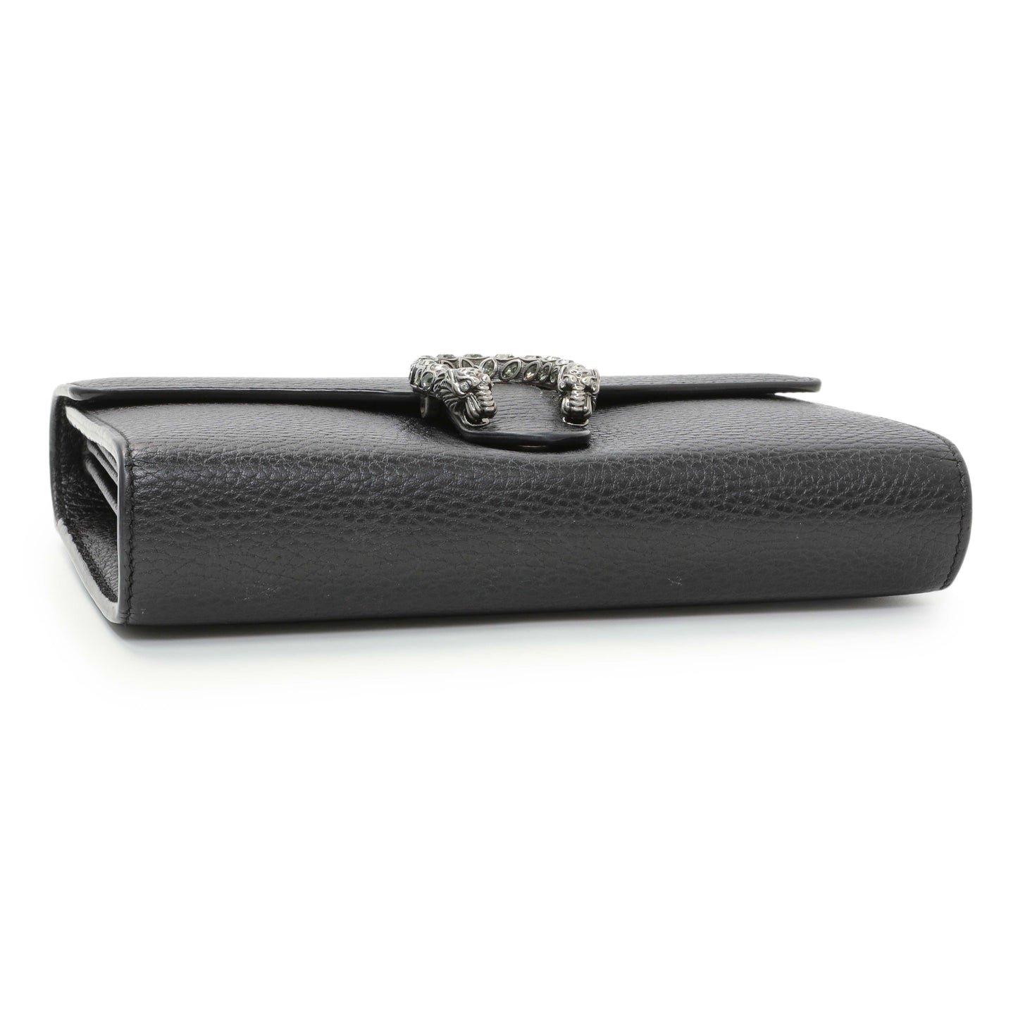 Exclusive Gucci Black Calfskin Mini Dionysus Wallet on Chain — Back View