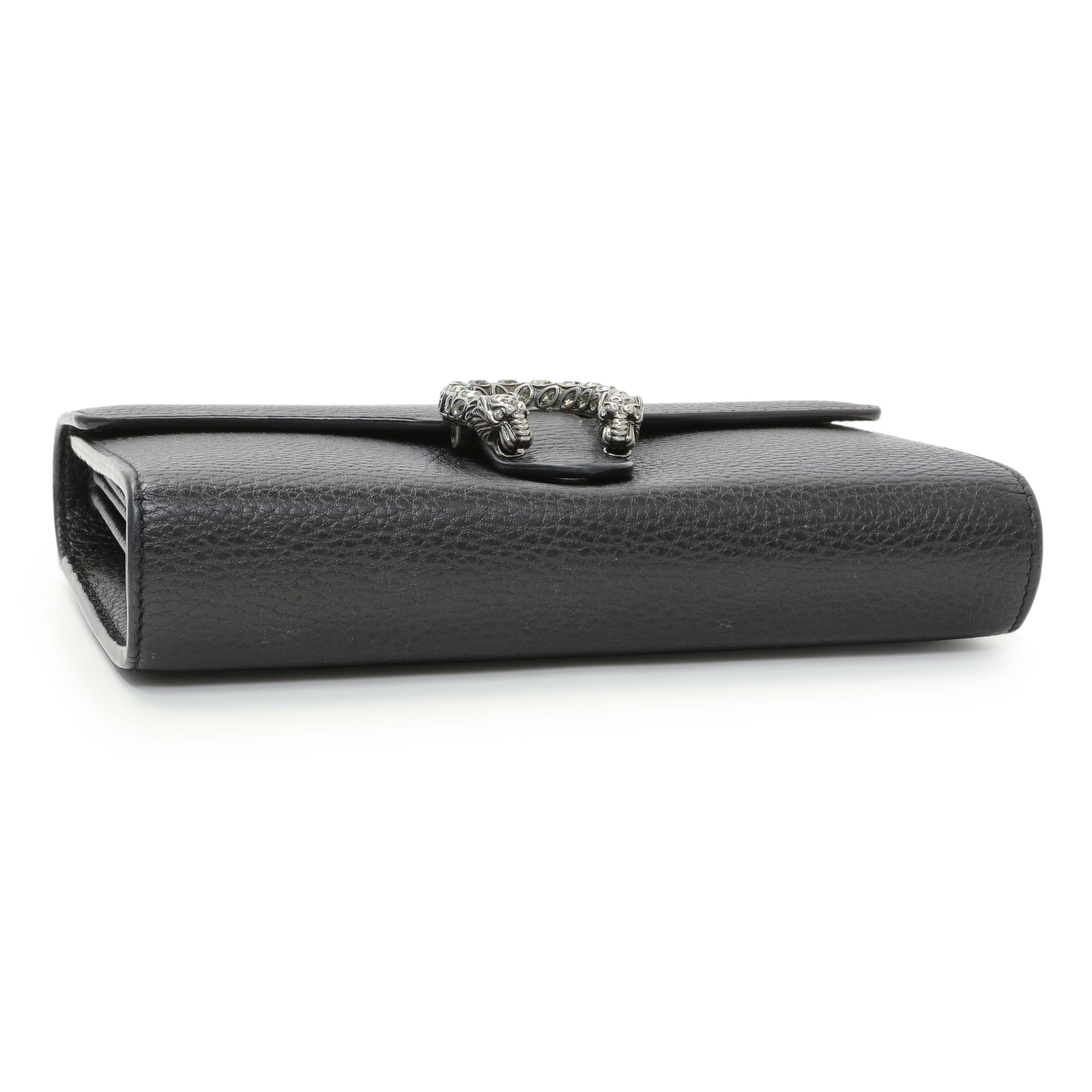 Exclusive Gucci Black Calfskin Mini Dionysus Wallet on Chain — Back View
