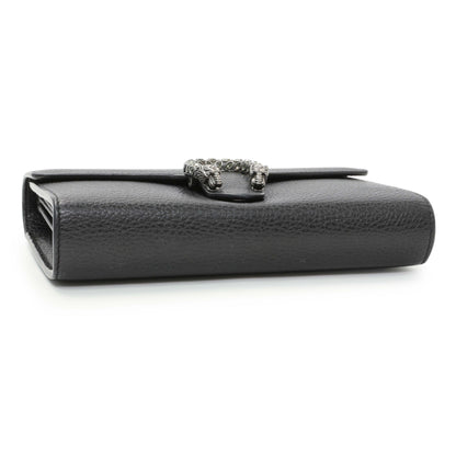Exclusive Gucci Black Calfskin Mini Dionysus Wallet on Chain — Back View
