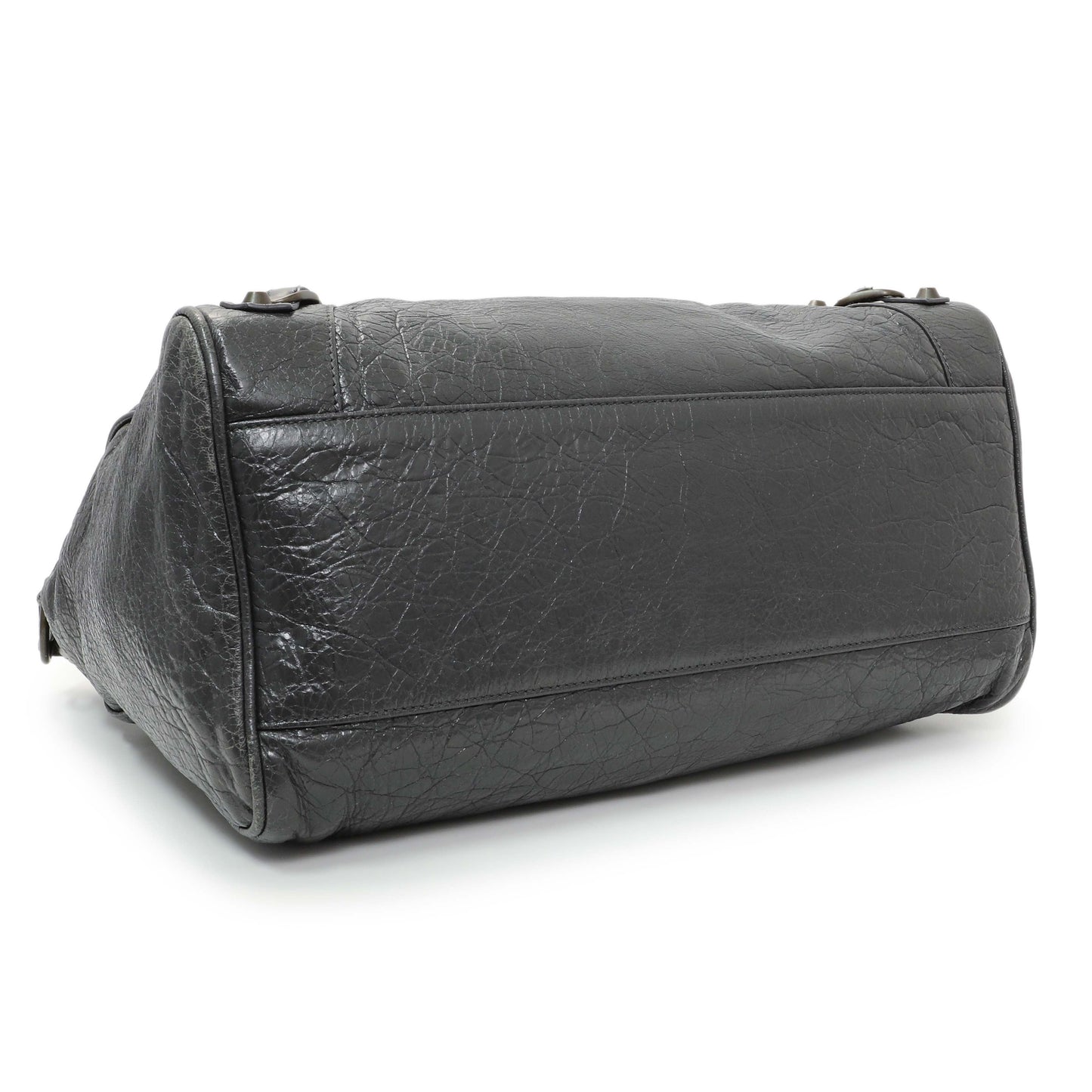 Exclusive Balenciaga Anthracite Agneau Classic Hardware Velo Bag — Back View
