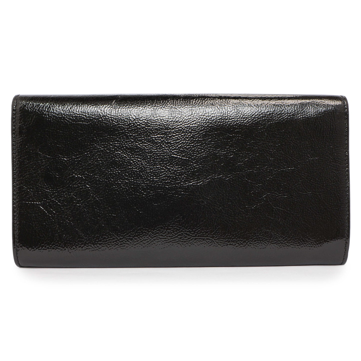 Exclusive Saint Laurent Black Textured Patent Monogram Small Belle De Jour Clutch — Side View