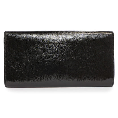 Exclusive Saint Laurent Black Textured Patent Monogram Small Belle De Jour Clutch — Side View