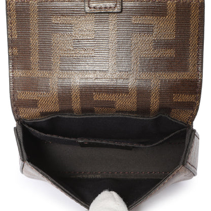 Exclusive Fendi Glazed Canvas Vitello Century FF 1974 Nano Baguette Belt Bag — Top View