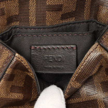 Exclusive Fendi Glazed Canvas Vitello Century FF 1974 Nano Baguette Belt Bag — Detail View
