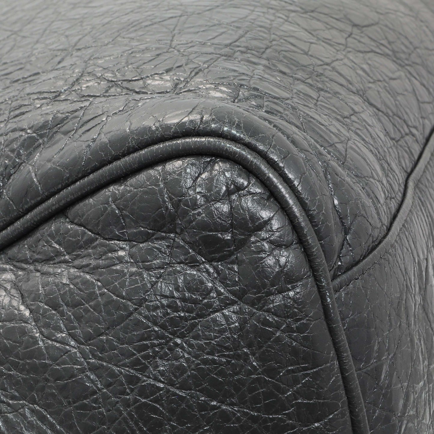 Exclusive Balenciaga Anthracite Agneau Classic Hardware Velo Bag — Lifestyle View
