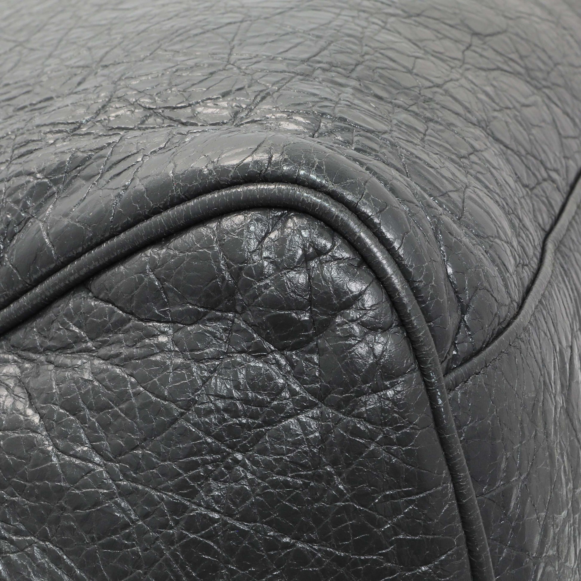 Exclusive Balenciaga Anthracite Agneau Classic Hardware Velo Bag — Lifestyle View