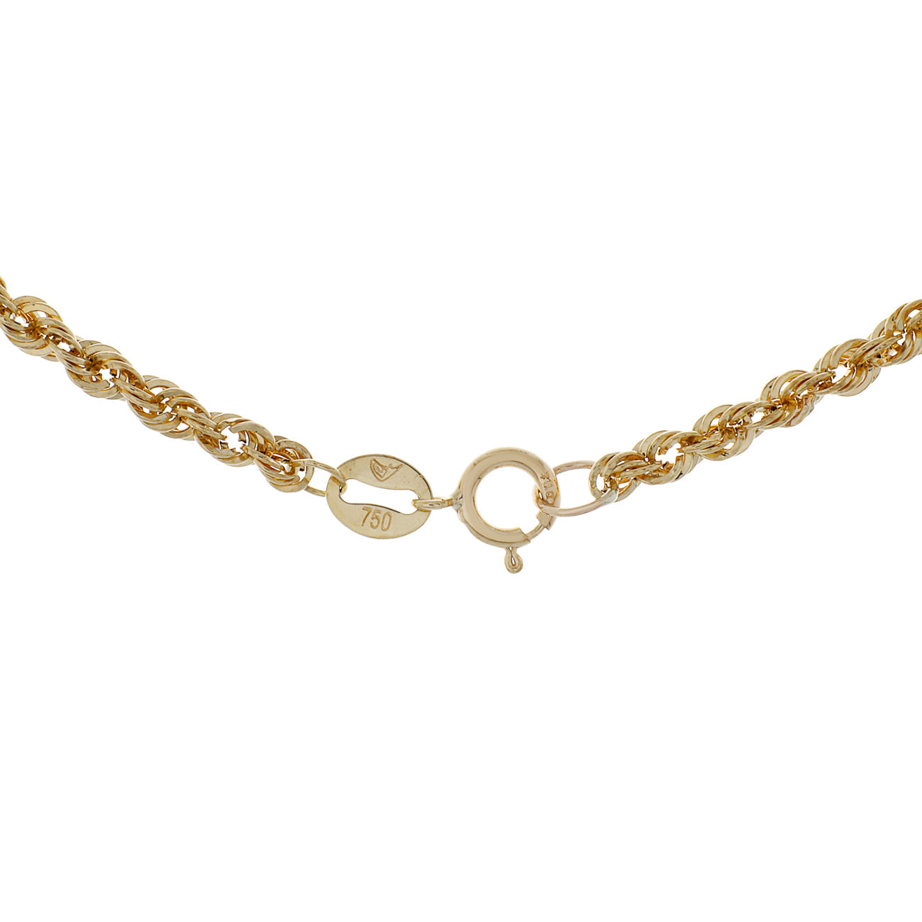 Exclusive 18K Yellow Gold Rope Chain — Side View