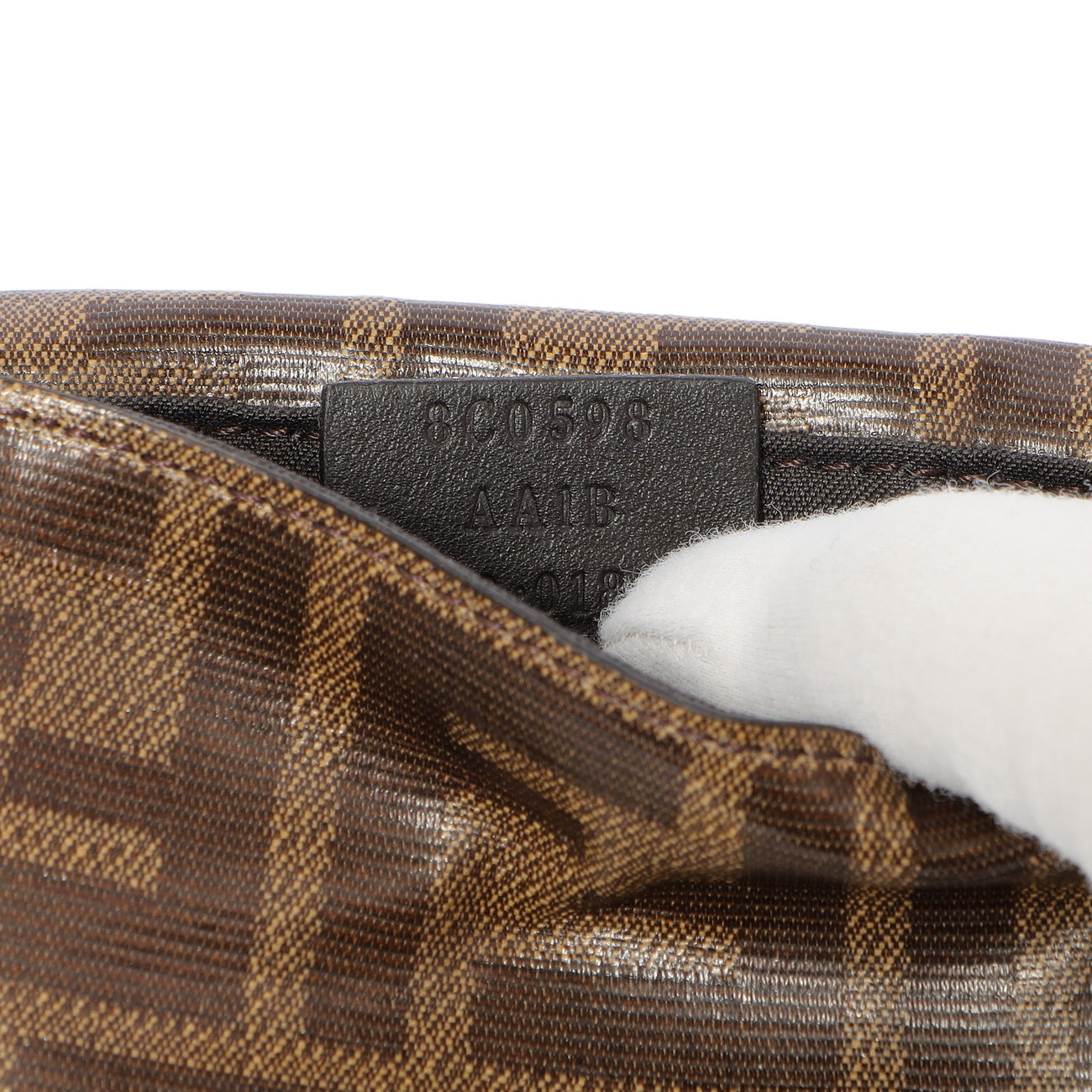 Exclusive Fendi Glazed Canvas Vitello Century FF 1974 Nano Baguette Belt Bag — Lifestyle View