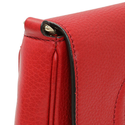 Exclusive Gucci Red Pebbled Calfskin Small Soho Flap Crossbody — Alternate View 8