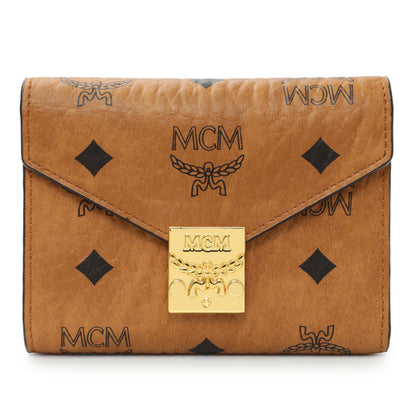 Exclusive MCM Cognac Visetos Tracy Wallet — Front View