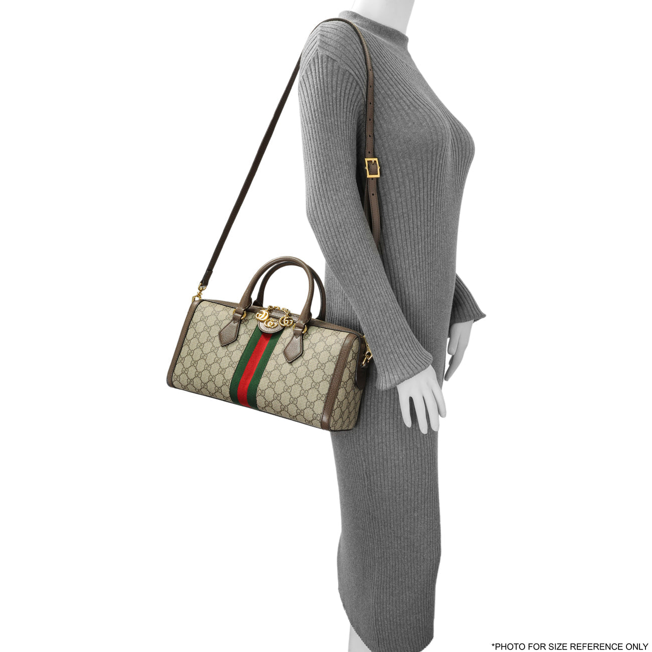 Exclusive Gucci GG Supreme Monogram Web Medium Ophidia Boston — Alternate View 11
