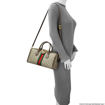Exclusive Gucci GG Supreme Monogram Web Medium Ophidia Boston — Alternate View 11