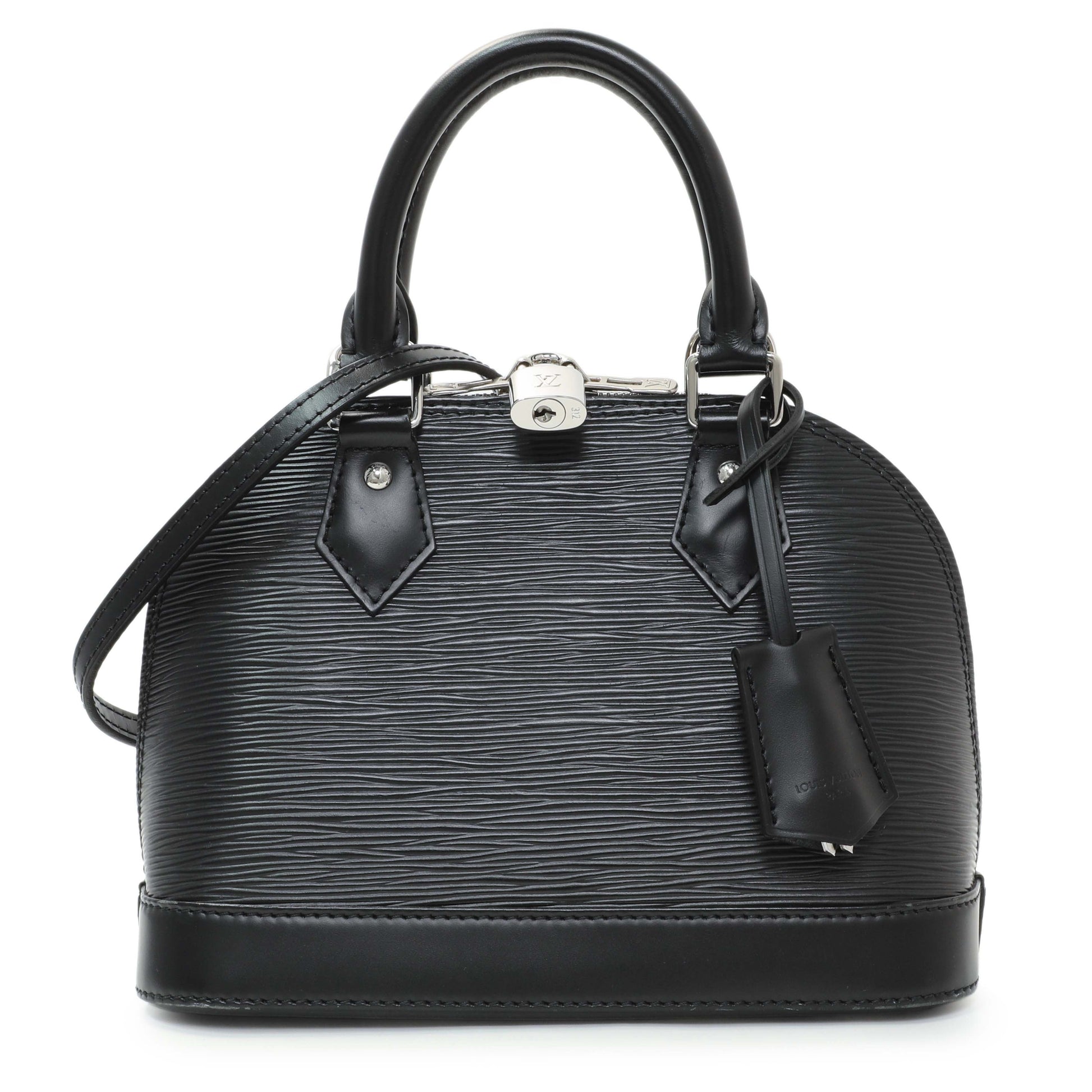 Exclusive Louis Vuitton Black Epi Alma BB — Front View