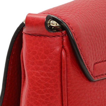 Exclusive Gucci Red Pebbled Calfskin Small Soho Flap Crossbody — Alternate View 10