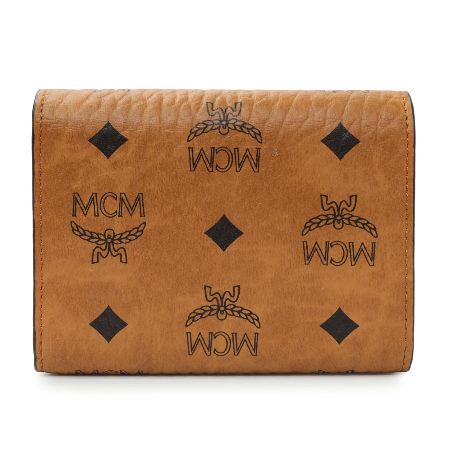 Exclusive MCM Cognac Visetos Tracy Wallet — Side View