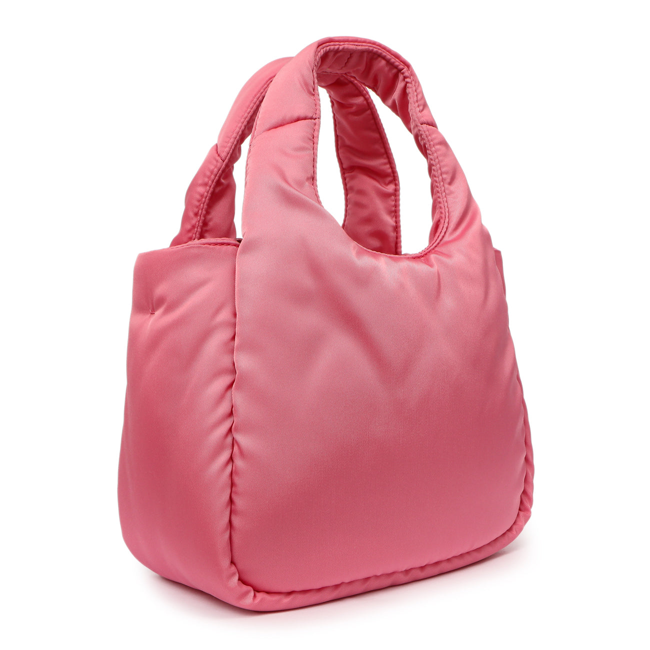 Exclusive Prada Pink Re-Nylon Mini Padded Soft Tote — Side View