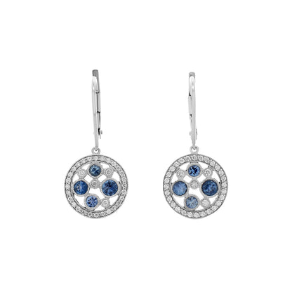 Exclusive Tiffany & Co. Platinum Diamond Sapphire Cobblestone Earrings — Front View