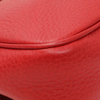 Exclusive Gucci Red Pebbled Calfskin Small Soho Flap Crossbody — Lifestyle View