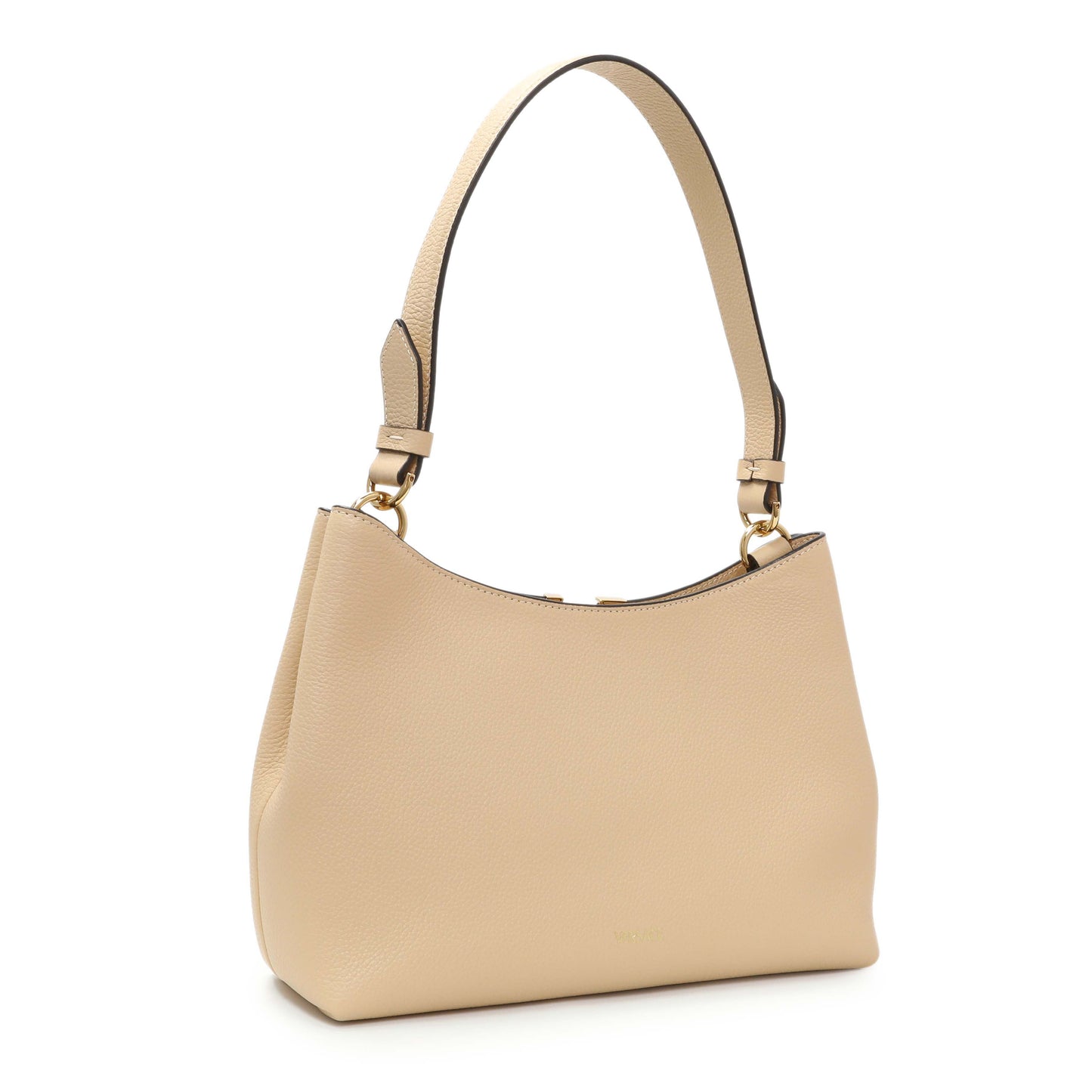 Exclusive Versace Beige Grained Calfskin Virtus Hobo — Side View