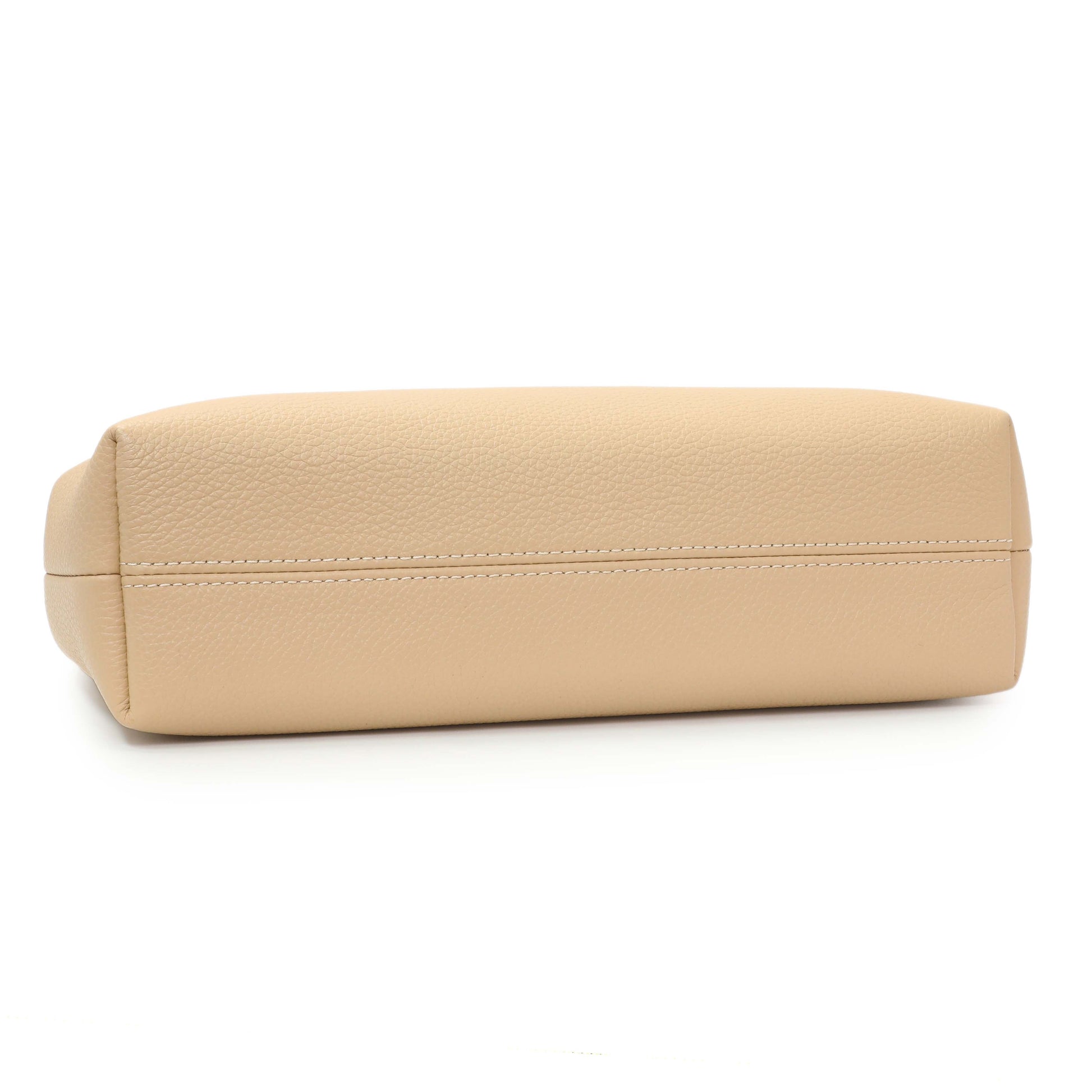 Exclusive Versace Beige Grained Calfskin Virtus Hobo — Back View