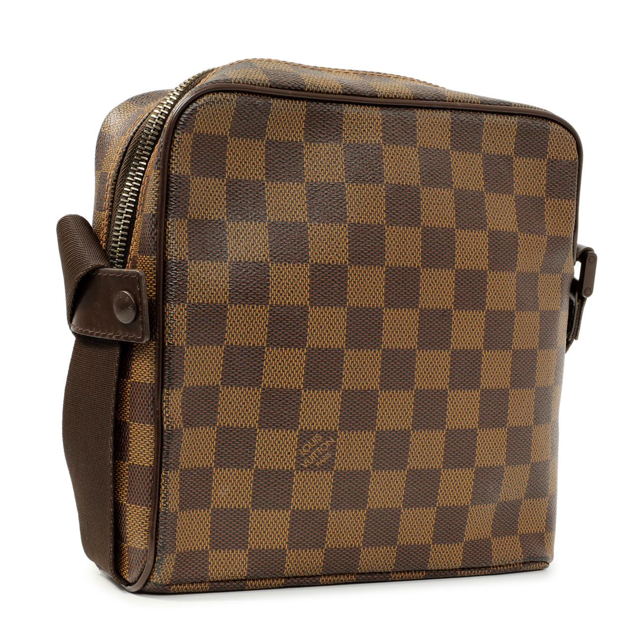 Exclusive Louis Vuitton Damier Ebene Olav PM Messenger — Side View