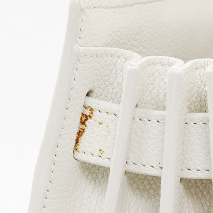 Exclusive Saint Laurent White Grained Calfskin Nano Sac De Jour — Top View