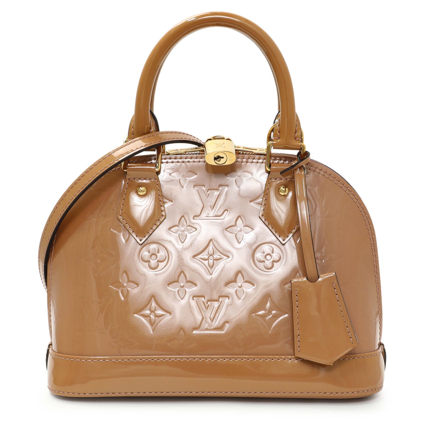 Exclusive Louis Vuitton Rose Velours Vernis Alma BB — Front View