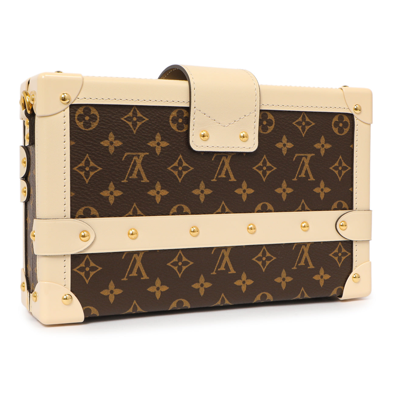 Exclusive Louis Vuitton Creme Monogram Petite Malle — Side View
