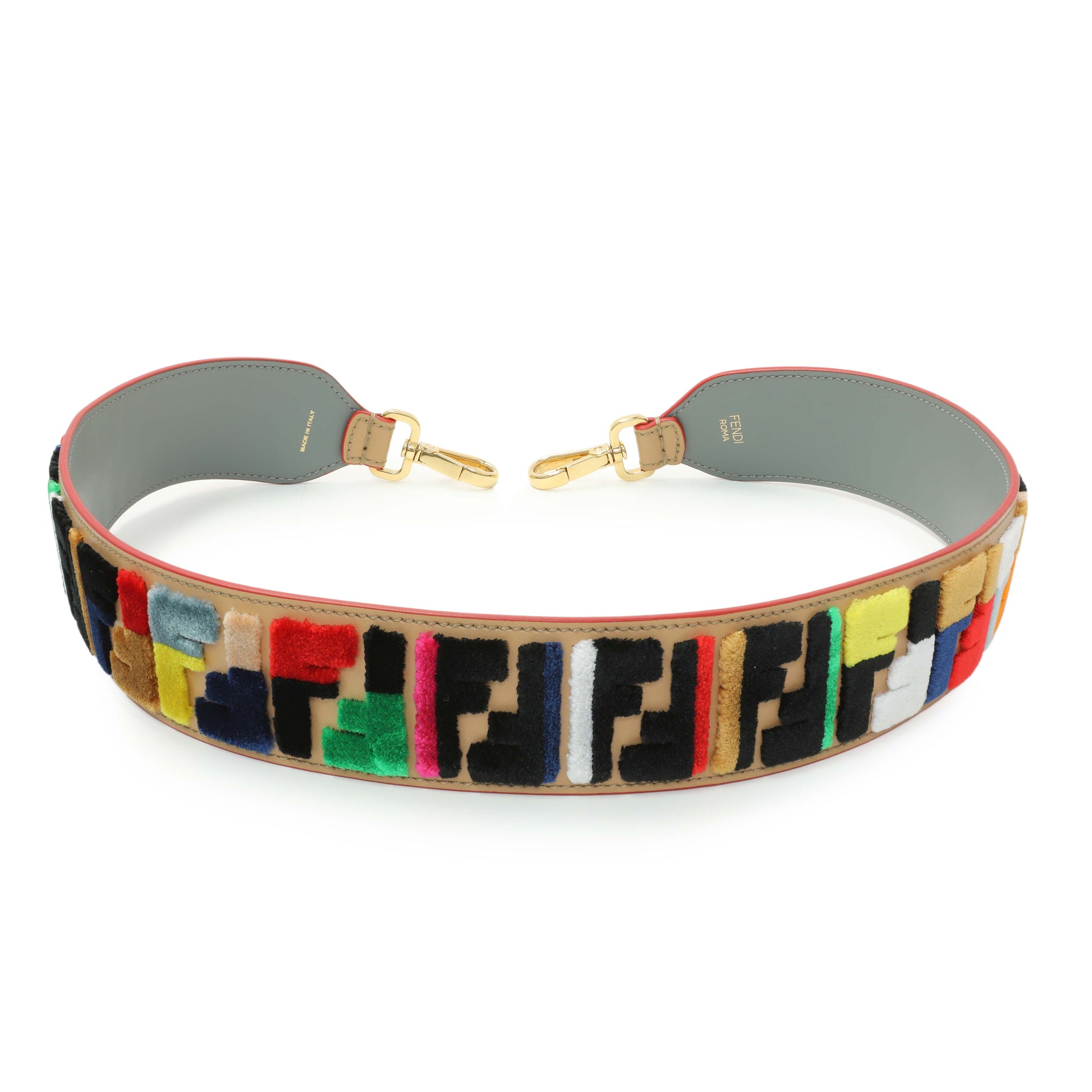 Exclusive Fendi Velvet Strap You Shoulder Strap — Front View