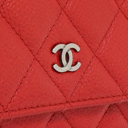 Exclusive Chanel Red Caviar Classic Wallet On Chain — Alternate View 15