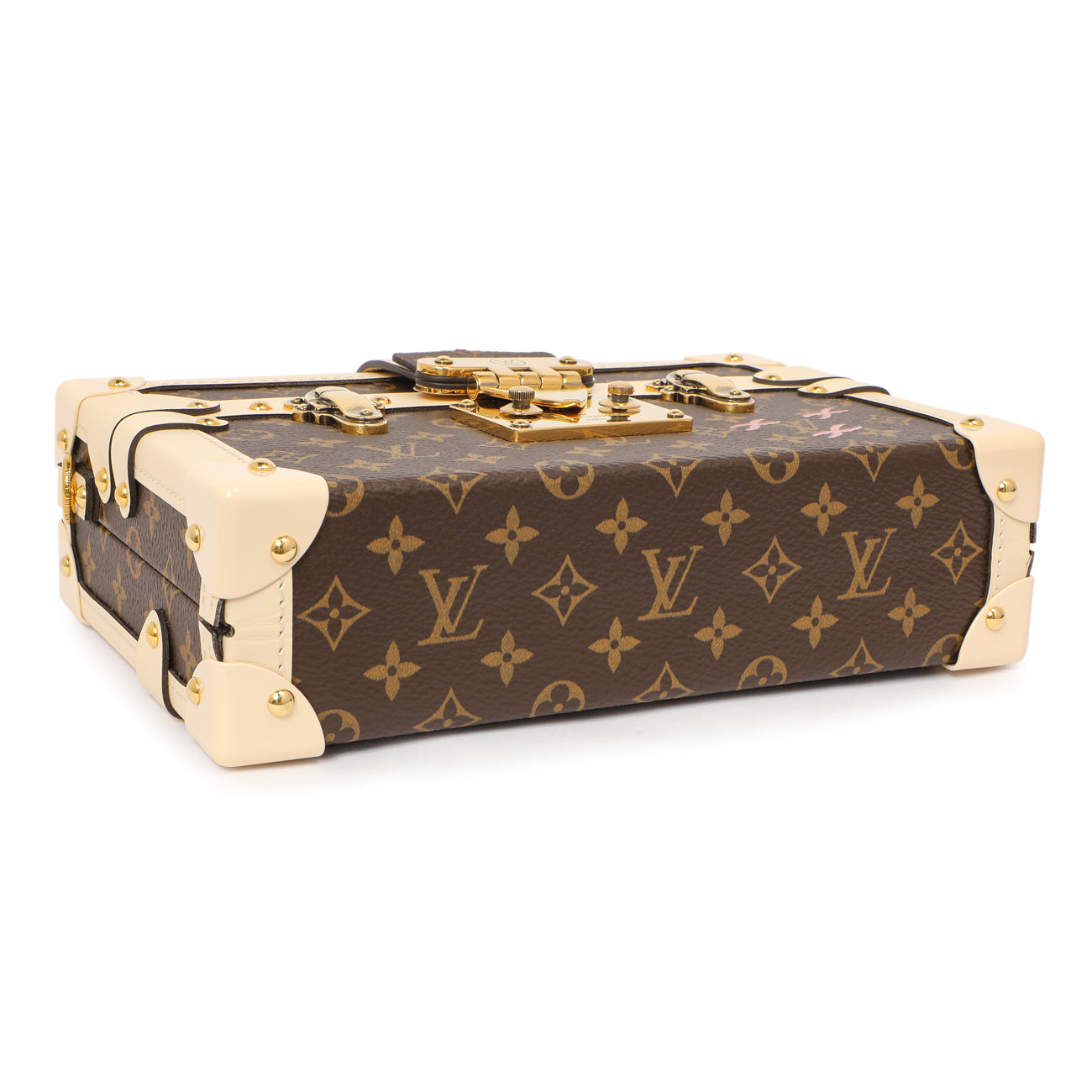 Exclusive Louis Vuitton Creme Monogram Petite Malle — Back View