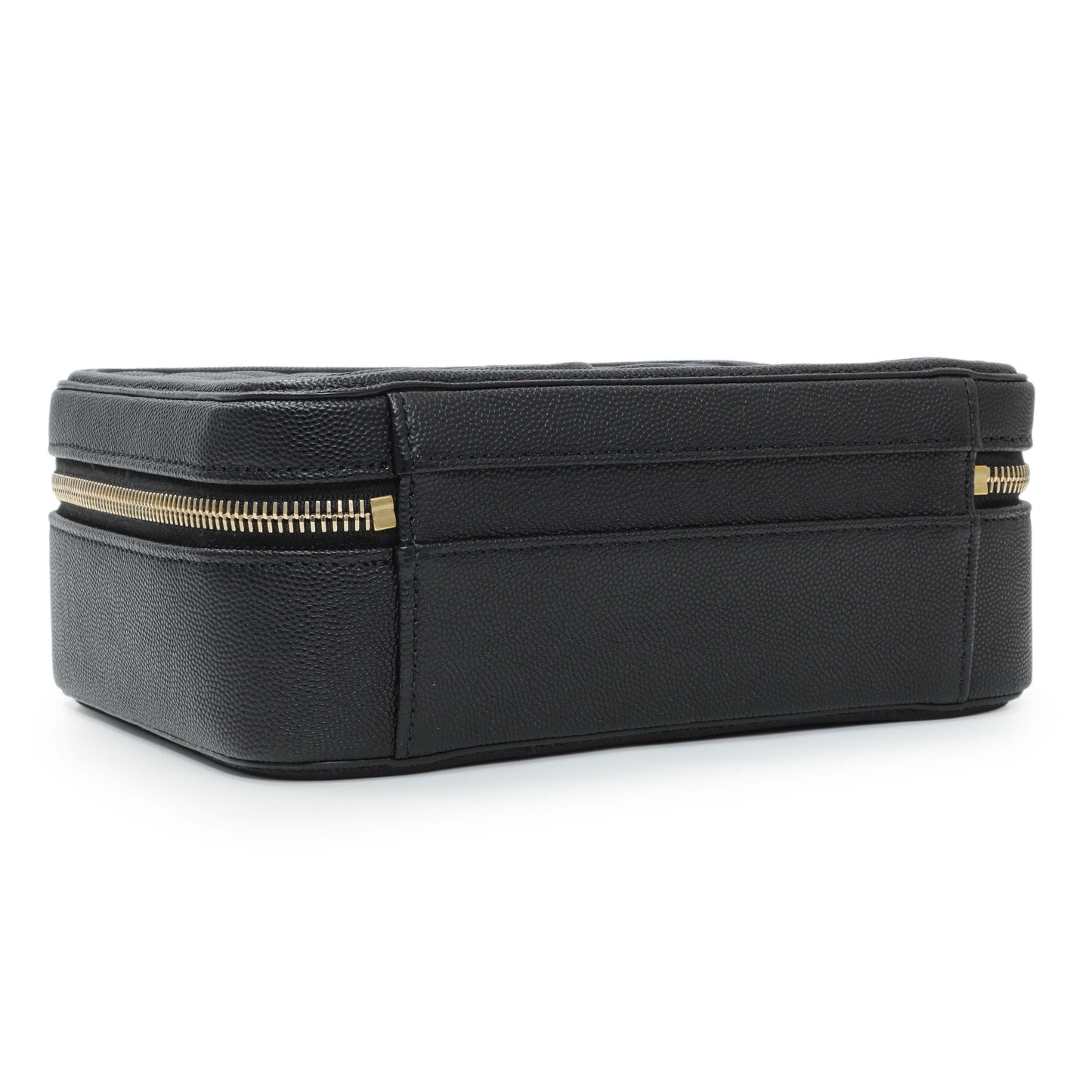 Exclusive Chanel Black Caviar Quilted Medium CC Filigree Vanity Case — Back View
