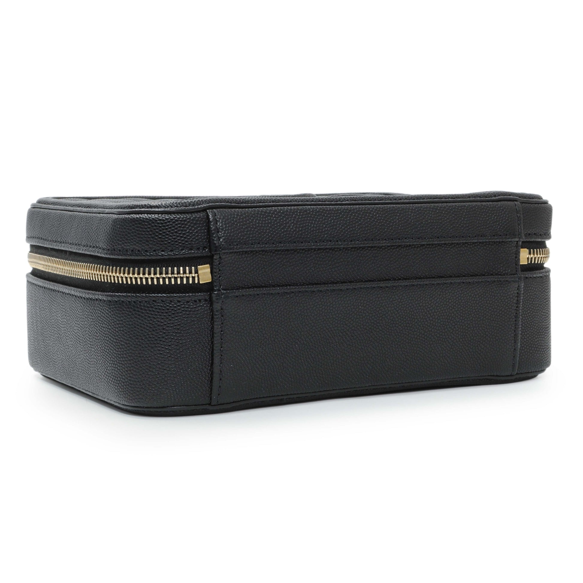 Exclusive Chanel Black Caviar Quilted Medium CC Filigree Vanity Case — Back View