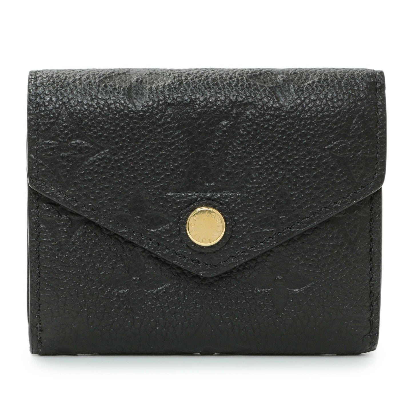 Exclusive Louis Vuitton Black Monogram Empreinte Leather Victorine Wallet — Front View
