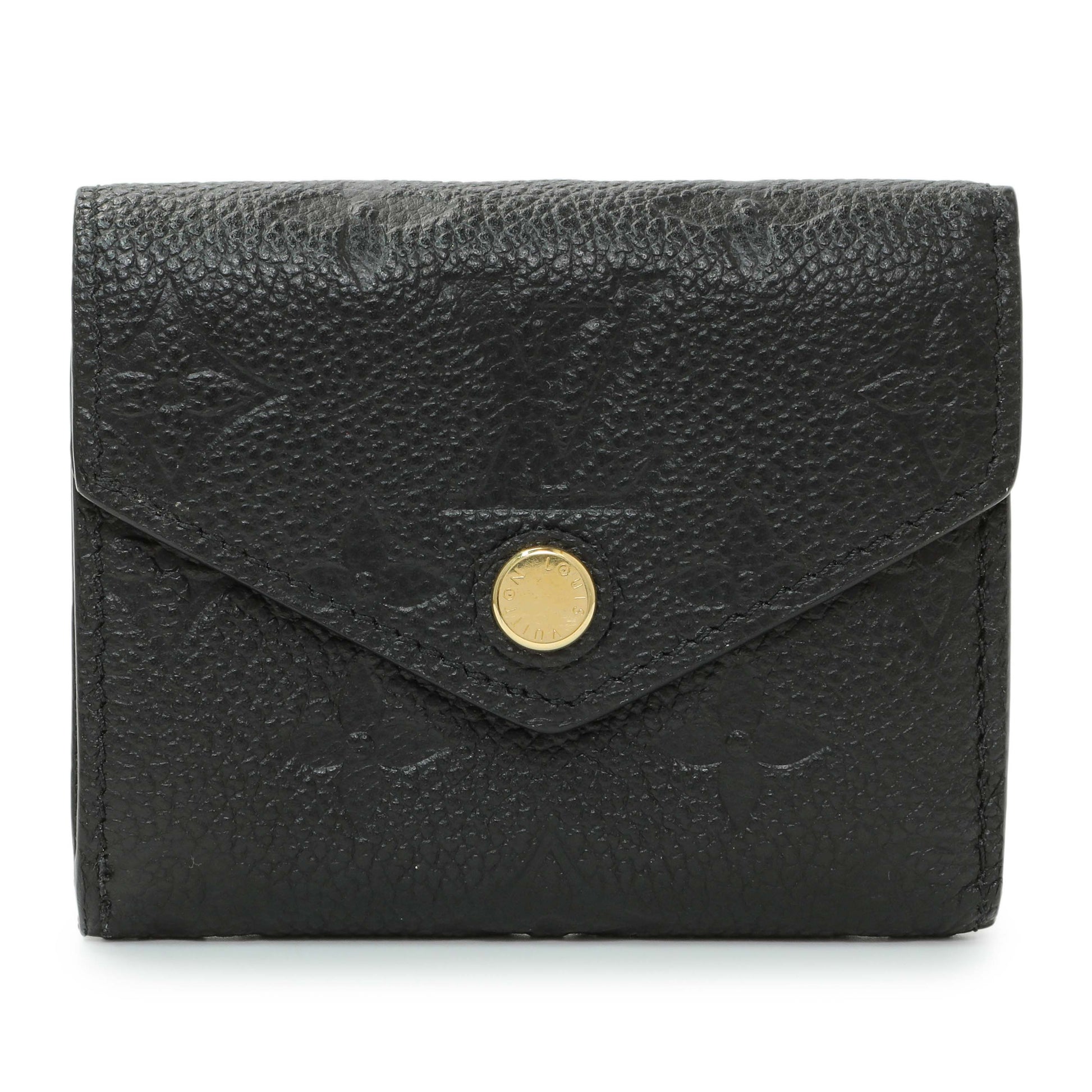 Exclusive Louis Vuitton Black Monogram Empreinte Leather Victorine Wallet — Front View