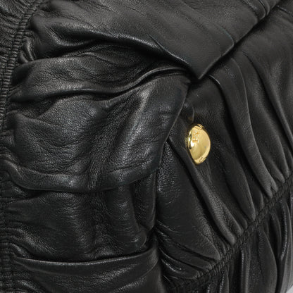 Exclusive Prada Black Nappa Leather Gaufre Tote — Top View