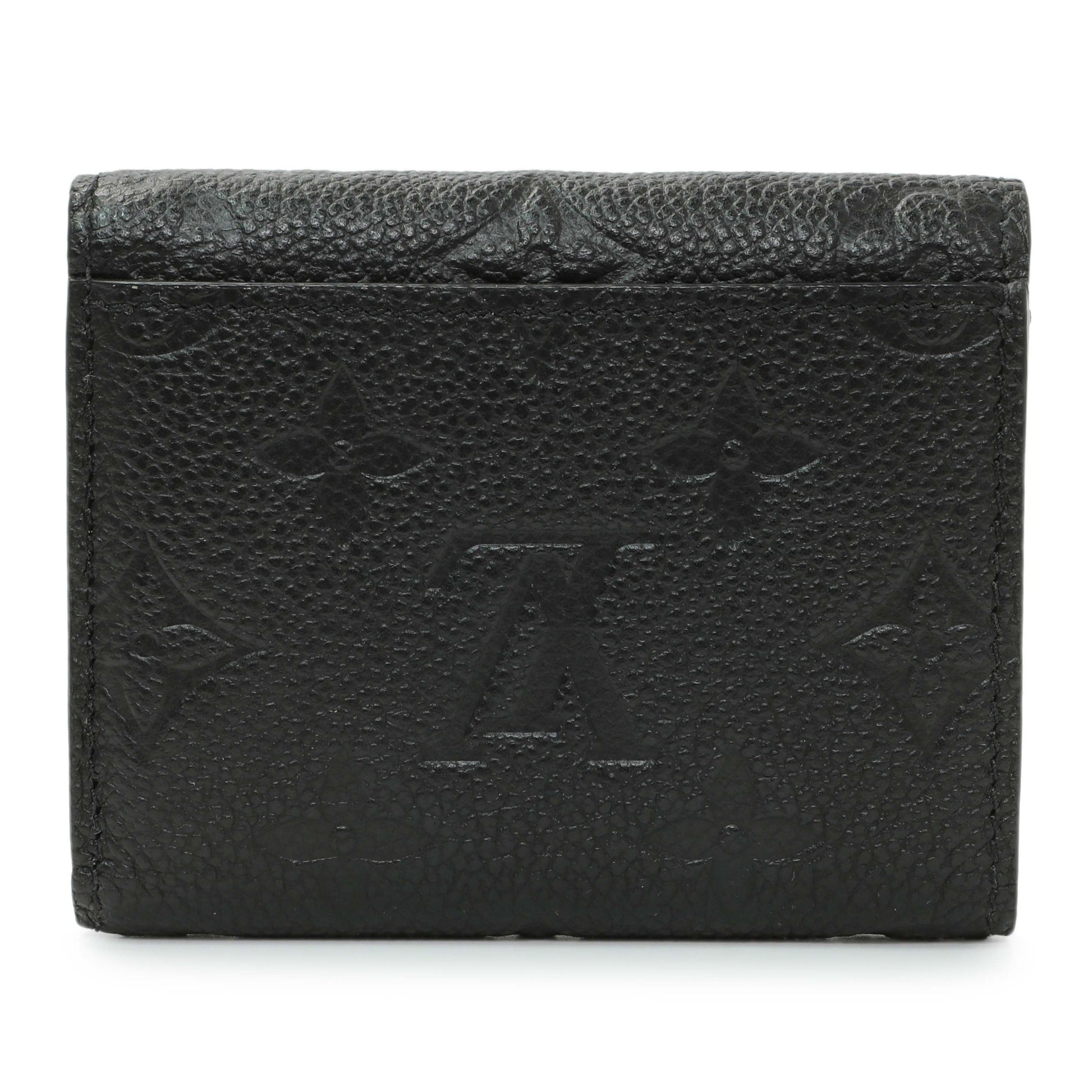 Exclusive Louis Vuitton Black Monogram Empreinte Leather Victorine Wallet — Side View