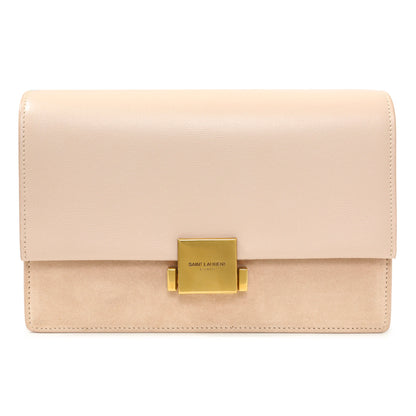 Exclusive Saint Laurent Marble Pink Smooth Calfskin Suede Medium Bellechasse Bag — Side View