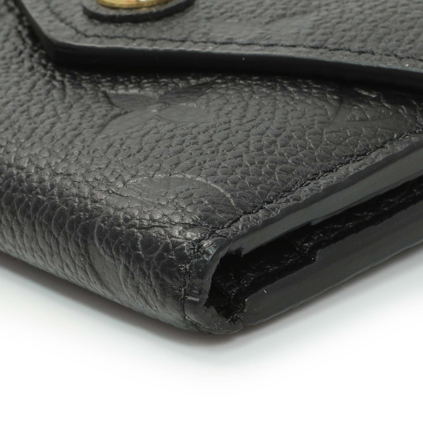 Exclusive Louis Vuitton Black Monogram Empreinte Leather Victorine Wallet — Detail View
