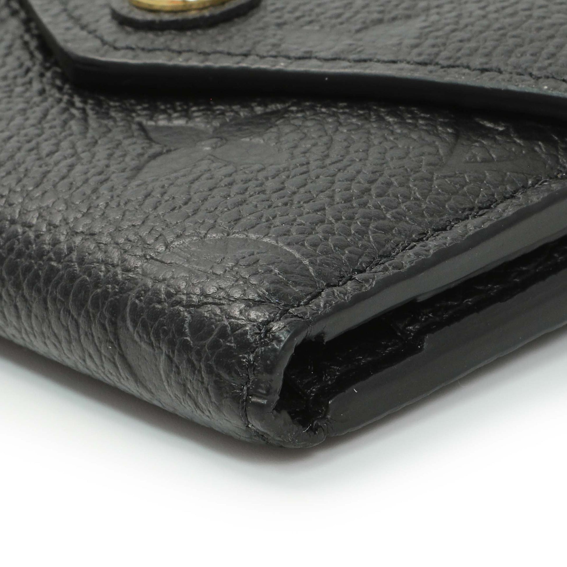 Exclusive Louis Vuitton Black Monogram Empreinte Leather Victorine Wallet — Detail View