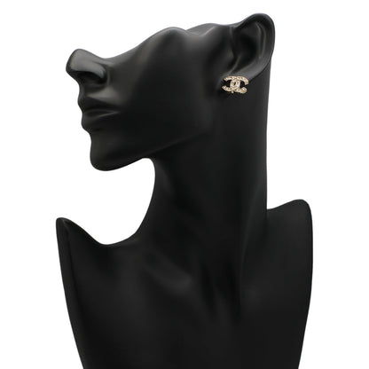 Exclusive Chanel Crystal Pearl CC Earrings — Back View