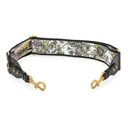 Exclusive Christian Dior Canvas Embroidered Shoulder Strap — Front View