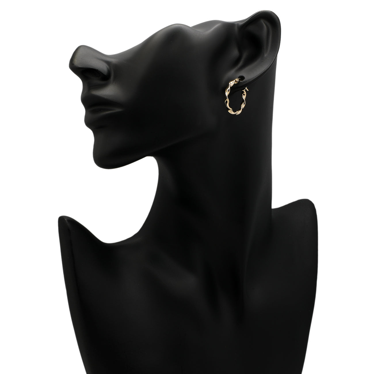 Exclusive 14K Yellow Gold Twist Hoops — Back View