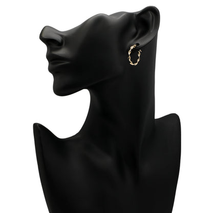 Exclusive 14K Yellow Gold Twist Hoops — Back View