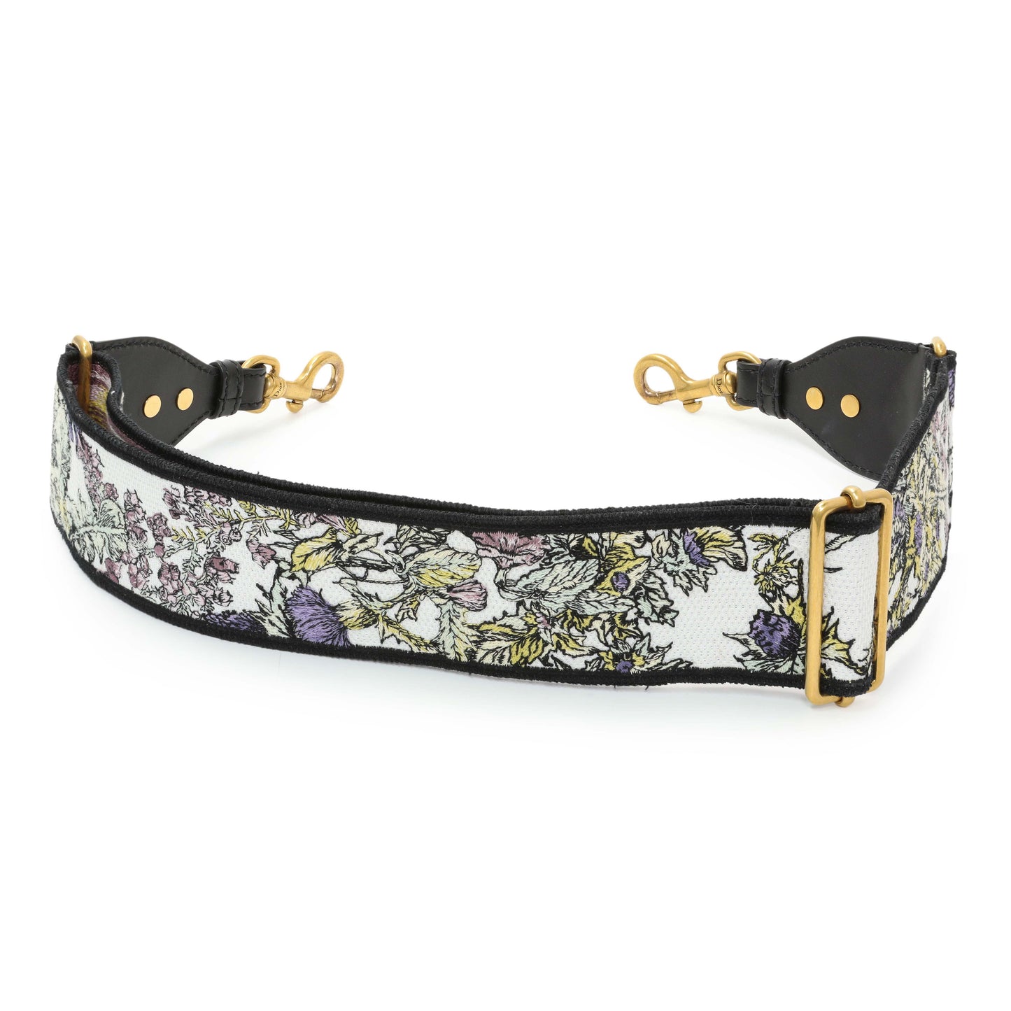 Exclusive Christian Dior Canvas Embroidered Shoulder Strap — Side View