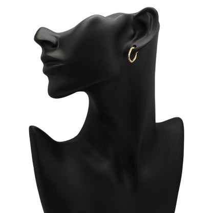 Exclusive 18K Yellow Gold Twist Hoop Earrings — Back View