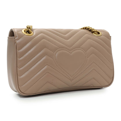 Exclusive Gucci Porcelain Rose Calfskin Matelasse Small GG Marmont Shoulder Bag — Side View