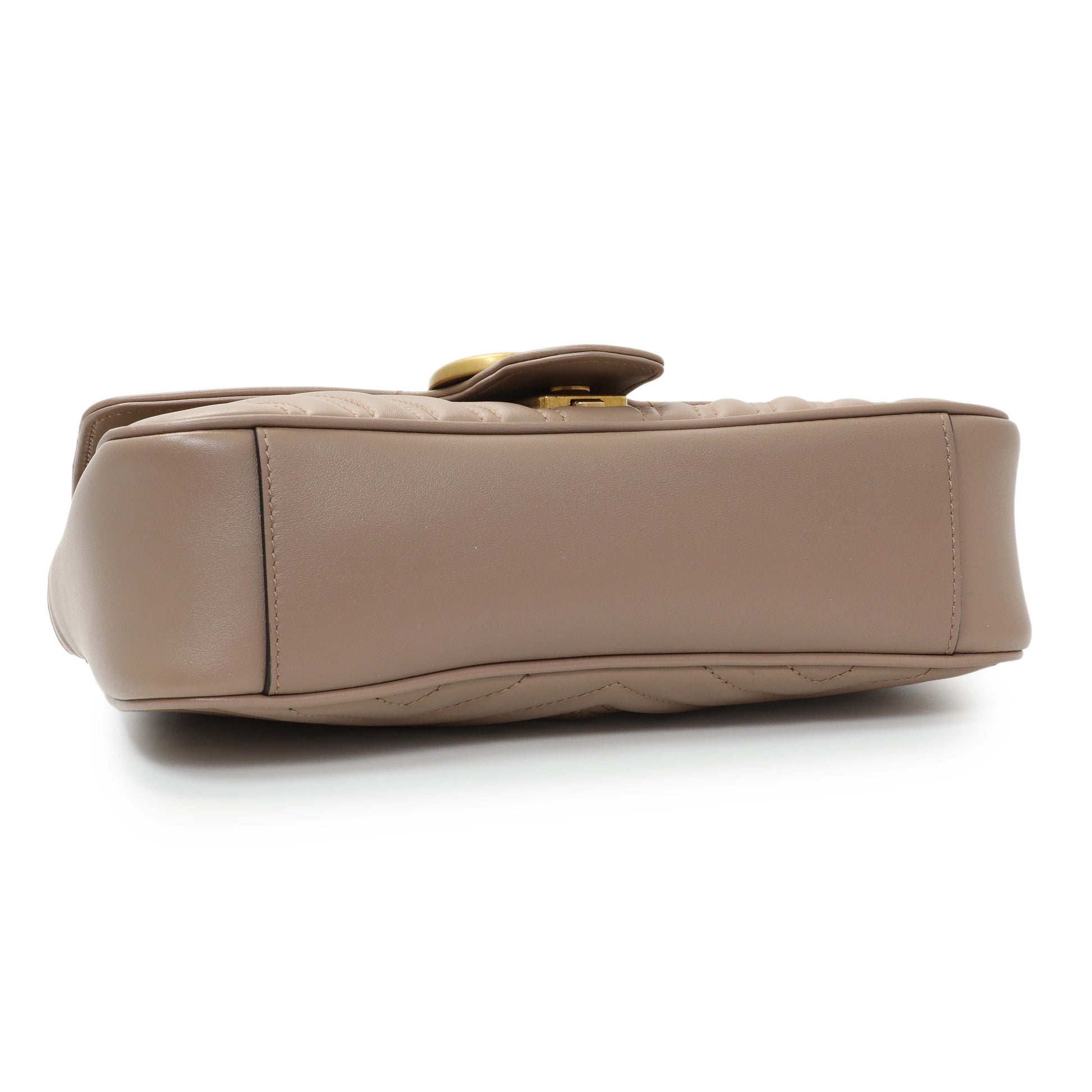 Exclusive Gucci Porcelain Rose Calfskin Matelasse Small GG Marmont Shoulder Bag — Back View