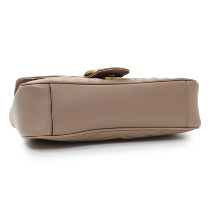 Exclusive Gucci Porcelain Rose Calfskin Matelasse Small GG Marmont Shoulder Bag — Back View